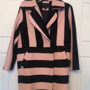 Cocabella Pink and Black Striped Trench Coat Style XL